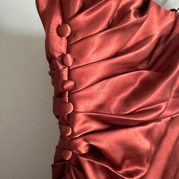 Galina Signature Charmeuse Cowl Dress with Swag Sleeves - Picture 8 of 9